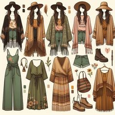 Island Core Outfits, Boho Inspo Outfit, Boho Curvy Style, Boho Outfits Summer Bohemian, Forestpunk Aesthetic Outfit, Forest Festival Outfit, Boho Outfit Inspiration, Pink Boho Outfit, Hippy Style Outfits