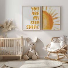 You Are My Sunshine Nursery, Baby Zimmer, Watercolor Printable, Drawing Digital, Big Girl Rooms, My Sunshine, Printable Artwork, Nursery Neutral, You Are My Sunshine