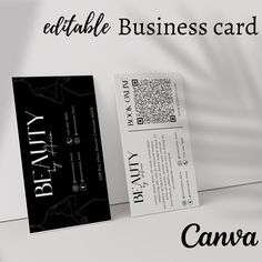 a business card with the word beauty on it