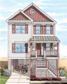 this is an artist's rendering of a two story house