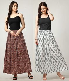 Elevate your wardrobe with our Handmade Cotton Flowy Skirt Combo Pack. This carefully curated set includes two beautifully crafted skirts, designed to bring effortless style and comfort to your everyday look. Made from 100% high-quality cotton, these skirts are soft, breathable, and perfect for any season. Fabric:- Cotton Package Content:- Combo Pack of 02 Skirts(Maroon-01 & White-01) Colour:- Maroon::White Size Chart:- for >Waist 26 inch (Waist - 26 inch, Length - 38.5 inch) >Waist 28 inch (Wai Full Length Cotton Skirt, Maroon Skirt, Floral Skirts, Stylish Skirts, Womens Maxi Skirts, Skirt For Women, Skirt Long, Skirt Women, Gathered Skirt