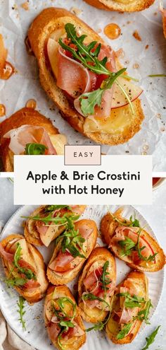 apple and brie crostini with hot honey