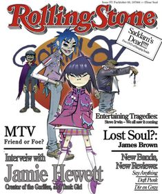 gorillaz phase 2 Old Magazine Covers, Jamie Hewlett Art, Rolling Stone Magazine Cover, Art Puns, Bruh Moment, Rolling Stone Magazine, Old Magazine, Jamie Hewlett