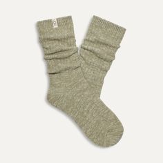 DESCRIPTION: These ultra-soft knit socks are a fan favorite. The Rib Knit Slouchy Crew sock is the perfect combo of texture and style. Soft knit crew sock 99% Recycled Polyester / 1% Elastane 11" height Soft twill tape with The UGG® Logo on top cuff Fits shoe size: 5-10 Imported SIZE & FIT: One size fits most, shoe size 5-10. MATERIAL & CARE: 99% Polyester, 1% Spandex | Machine Wash Cold Crew Sock, Moss Green, Knit Socks, Twill Tape, Soft Knits, Knitting Socks, Crew Socks, Rib Knit, Ankle Boot