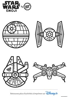 four different types of toys that are drawn in black and white on a white background