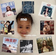 a child's head is surrounded by various movie posters