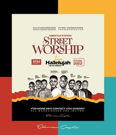 the poster for street worship at halljuahh