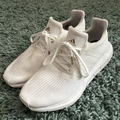 Brand New, Great To Perfect Condition, No Tags Or Box. Adidas White, Athletic Sneakers, White Adidas, Comfortable Outfits, Adidas Shoes, Adidas Women, Swift, Athletic Shoes, Color White