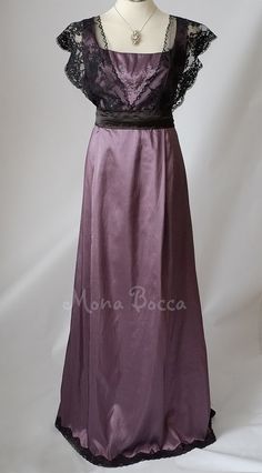 Edwardian dress Downton Abbey Downtown Abbey by MonaBocca on Etsy Elegant Purple Floor-length Bridesmaid Dress, Elegant Purple Bridesmaid Dress For Wedding, Lavender Formal Evening Dress With Fitted Bodice, Elegant Lavender Evening Dress For Formal Events, Elegant Purple Formal Bridesmaid Dress, Elegant Purple Bridesmaid Dress For Formal Occasion, Formal Purple Bridesmaid Dress With Fitted Bodice, Purple Bridesmaid Dress With Fitted Bodice For Formal Occasions, Formal Purple Mother Of The Bride Dress