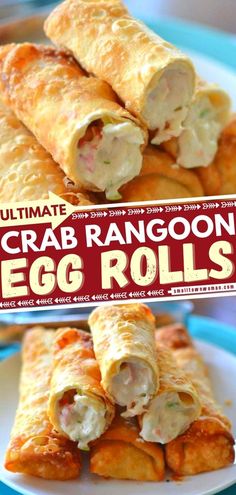 CRAB RANGOON EGG ROLLS Crab Rangoon Egg Rolls, Super Bowl Party Food, Rangoon Recipe, Crab Rangoon Recipe, Small Town Woman, Bowl Party Food, Crab Rangoon, Egg Roll Recipes, Crab Recipes