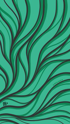 an abstract green background with wavy lines