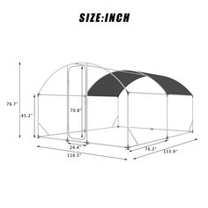 the size and measurements for a portable shelter