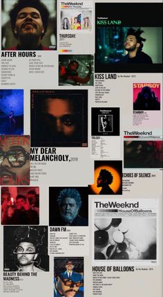 a poster with many different types of music on it's sides, including the words and