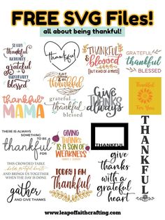 the 15 thanksgiving designs with free svg files