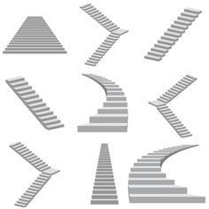 several stairs are shown in the shape of an arrow, with different angles and sizes