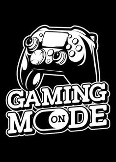 the logo for gaming mode, which is designed in black and white with an image of a