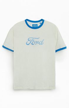 PacSun Exclusive! Get the exclusive vintage vibe with the Ford Ringer T-Shirt, available only at PacSun. Featuring a classic ringer-style crew neckline, short sleeves, and a washed logo on the front, this tee offers a timeless look with a comfortable regular fit that's perfect for everyday wear.


	Crew neckline
	Short sleeves
	Regular fit
	Washed Ford logo
	100% Cotton
	Machine washable
	Model is wearing size medium
	Model Measurements: 6'1.5” Height, 28” Waist, 32” Inseam Vintage Ford Shirt, Mens Ringer Tee Outfit, Cool Vintage Tshirts, Old Money T Shirt, Vintage T-shirt, Simple Graphic Tees, Simple Tees Design, 90s T Shirts, College Shirt Design