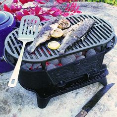 a fish is cooking on an outdoor grill