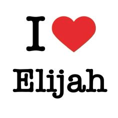 i love eliah with the word written in black on a white background and a red heart