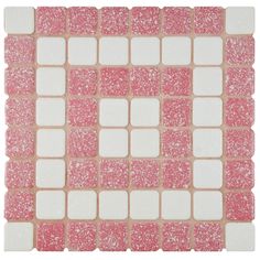 Our Crystalline Market Square Flamingo Porcelain Floor and Wall Mosaic Tile is an innovative twist on the classic mosaic. Featuring a mottled glazed surface, this product is comprised of square shaped chips with a pink and white color palette. This slightly textured mosaic creates a classic and versatile look with slightly rounded squares arranged on an interlocking mesh to create a unique and seamless installation. This geometric porcelain mosaic is unique yet simplistic enough to integrate int Affinity Tile, Square Mosaic Tile, Mosaic Floor Tile, Best Floor Tiles, Merola Tile, Porcelain Mosaic Tile, Market Square, Modern Tiles, Marble Look Tile