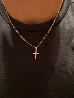 Mens Chain Necklace Gold Cross Pendant, Gold Chain With Cross For Men, Gold Mens Necklace, Mens Necklace Cross, Christian Necklace Men, Men's Cross Necklace, Cross Necklace For Men Gold, Chain With Cross Men, Mens Cross Necklace Gold