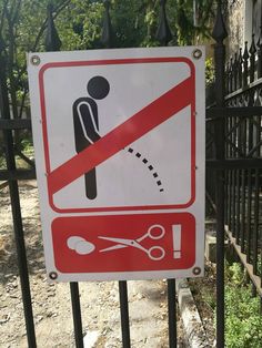 there is a sign that warns people not to cut the hair out of this area