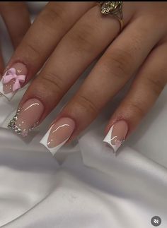 Short Birthday Set Nails, Cute Frenchies Nails, Short Summer Nail Ideas 2024, Short Frenchies, Hard Nails, Simple Gel Nails, Simple Acrylic Nails