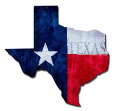 the state of texas is painted in red, white and blue