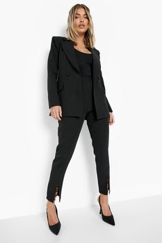 Plunge Tailored Fitted Blazer | boohoo Mens Suit Jacket, Women's Blazers, Tailored Blazer, Fitted Blazer, Womens Blazers, Be Bold, Fashion Face, Boss Babe