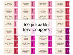 100 printable love coupons for valentine's day or any other special occasion