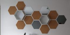 there is a wall decoration with hexagons on it