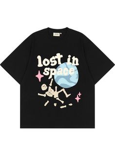 Streetwear Punk T-shirt Lost In Space Printer T Shirts, Procreate T Shirt, Skeleton T-shirts, Digital Art Tshirts, Simple Iron On Shirts, Overaized Shirt, My Tshirt, Punk Tshirt, Space Tee