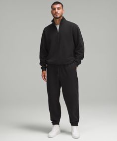 A reimagined classic. These fleece joggers put softness first, so you can bring comfort wherever you go. Designed for Casual. Intended to sit just below ankle for 36"-38" inseam:Roomy fit through glutes and thighs. Zippered hand pockets. Zippered back pocket. Waistband drawcord can be worn inside or out. Naturally Breathable, Cotton-Blend Fleece Fabric. Lululemon Joggers, Joggers Outfit, Fitted Joggers, Jogger Shorts, Fleece Joggers, Business Casual Outfits