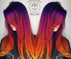 Nyc Hair Salon, Cheveux Oranges, Hair Colorful, Red Ombre Hair, Mom Hair