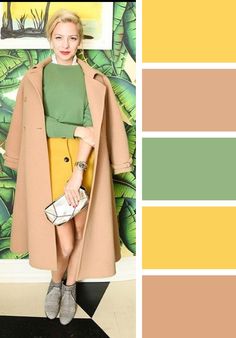 Цветовые сочетания в одежде Цветовая палитра Pantone Outfit, Warm Spring Outfits, Autumn Color Palette Fashion, Soft Autumn Color Palette, Colour Blocking Fashion, Gamine Style