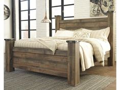 Trinell King Poster Bed - Ornate Home King Poster Bed, Sense Of Taste, Poster Bed, Ornate Furniture, Reclaimed Barn Wood, Ashley Furniture, Nailhead Trim, Bedding Collections, Special Price