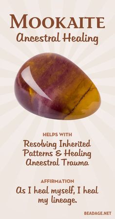 Mookaite Jasper Meaning & Healing Properties Mookaite is a yellow, brown and reddish-purple form of jasper found only in Australia. It helps you connect to your animal instincts, revitalizes the body, and supports ancestral healing. | Learn gemstone meanings, gemstone information, crystal healing, stone powers, chakra stones, & mookaite jasper benefits. Get some positive energy & vibes! #gemstones #crystals #crystalhealing #beadage #mookaite jasper Mookaite Meaning, Ancestral Healing, Jasper Meaning, Energy Vibes, Mookaite Jasper