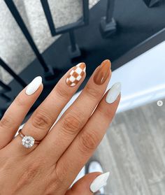 21 Super Easy Fall Nail Designs » Lady Decluttered Easy Fall Nail Designs, Checkered Nails, Simple Fall Nails, November Nails, Fall Gel Nails, Cute Simple Nails, Cute Nails For Fall, Plaid Nails