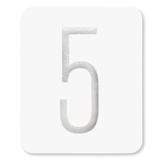 the number five is shown in silver on a white background