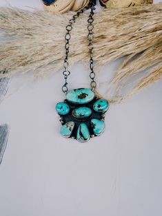 This necklace is 7 stone turquoise necklace that measures 1 1/2 inch's around. This necklace is 18 inches long. Western Fashion Jewelry, Vintage Turquoise Jewelry, Authentic Turquoise Jewelry, Everyday Earrings Studs, Cowgirl Aesthetic, Hair Accessories Jewelry, Western Jewelry, Fancy Pants, Vintage Turquoise