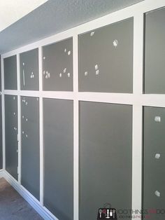 a room that has been painted gray and white