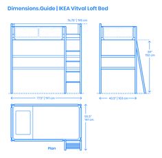 the measurements for a bunk bed are shown