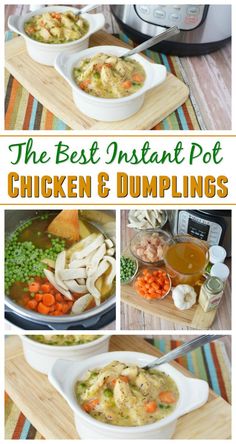 the best instant pot chicken and dumpling soup recipe is made in an instant pot