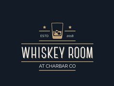 the logo for whiskey room at charbar co