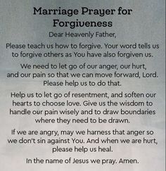 a poem written in black and white on a piece of paper with the words marriage prayer for