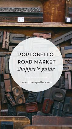 the words porto road market shopper's guide are surrounded by old typewriters