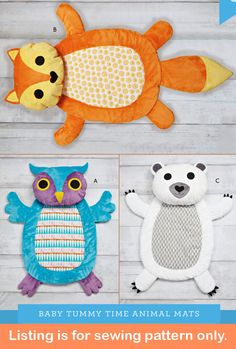 SEWING PATTERN Sew Baby Tummy Time Mat Infant Fox Bear Owl Blanket Boy Girl 4339 | eBay Facial Types, Baby Tummy Time Mat, Baby Tummy Time, Owl Blanket, Kwik Sew Patterns, Envelope Pattern, Tummy Time Mat, Kwik Sew, Baby Mat