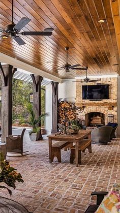 What to Know Before You Drill: Ceiling TV Mount Edition Outdoor Living Luxury, Covered Patio Ideas, Covered Patio Design, Modern Outdoor Kitchen, Living Luxury, Backyard Fireplace, Retirement House, Home Outside, Curated Home