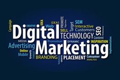 the word digital marketing is written in many different languages, including words that appear to be related