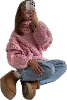 Thrift Inspiration, Lantern Sleeve Sweater, Skandinavian Fashion, Oversized Turtleneck, Comfortable Sweater, Looks Street Style, Winter Fits, Autumn Outfit, Casual Pullover